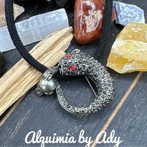 Alquimia by Ady Black and Silver Panther Necklace